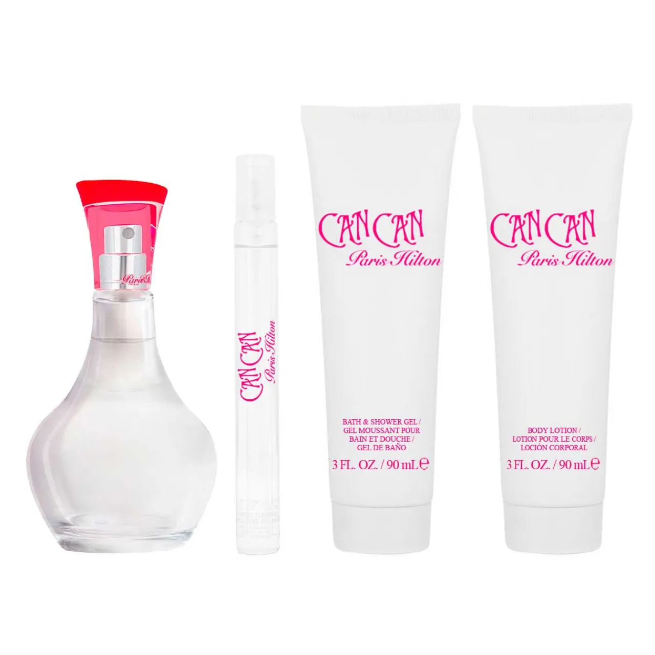 Can Can Estuche 4 Piezas Dama by EDP 100 ml + locion para el cuerpo 90 ml + Shower Gel 90ml + Mini 10ml-Paris Hilton Outlet