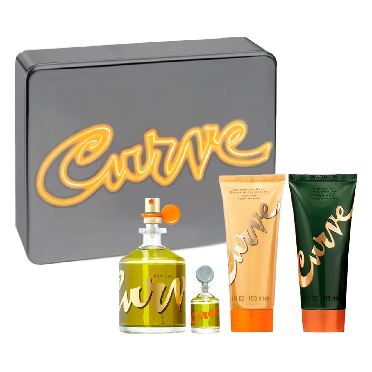 Curve Estuche 4 Piezas Hombre Agua de colonia 125ml + Balsamo p/despues del afeitado 100ml + Gel de ducha 75ml + Mini 7.5ml-Liz Claiborne Outlet