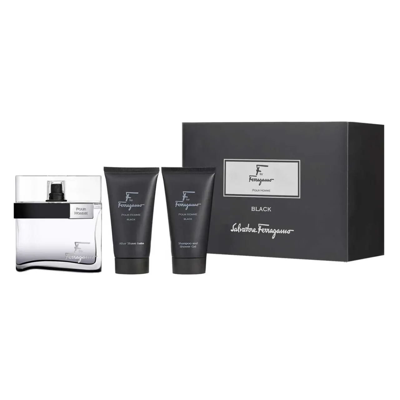 F by Ferragamo Black Estuche 3 Piezas Hombre EDT 100ml + Showe gel 75ml + After Shave 75ml-Salvatore Ferragamo Best