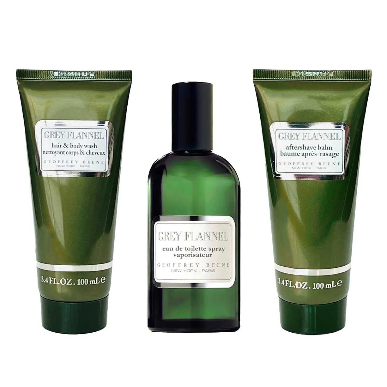 Franela Gris Estuche 3 Piezas Hombre EDT 120ml + Crema de afeitar 100ml + Body Wash 100ml-Geoffrey Beene Clearance
