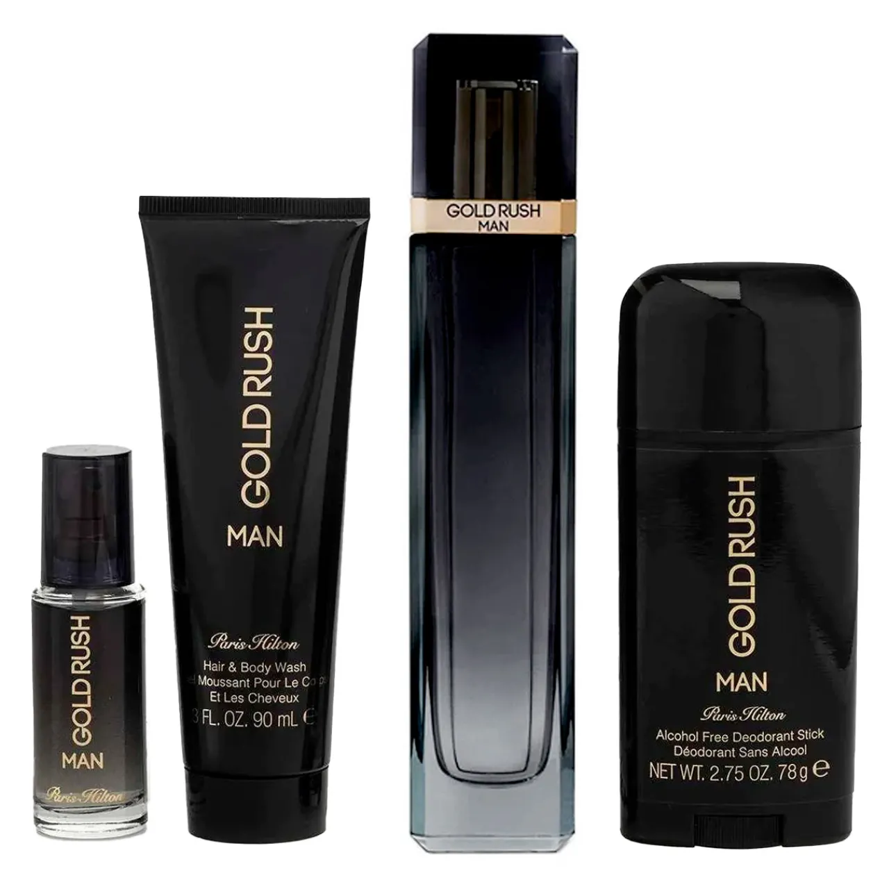 Gold Rush Estuche 4 Piezas Hombre by EDT 100 ml + Gel p/bañar 90 ml + Desodorante + Mini 15ml-Paris Hilton Online