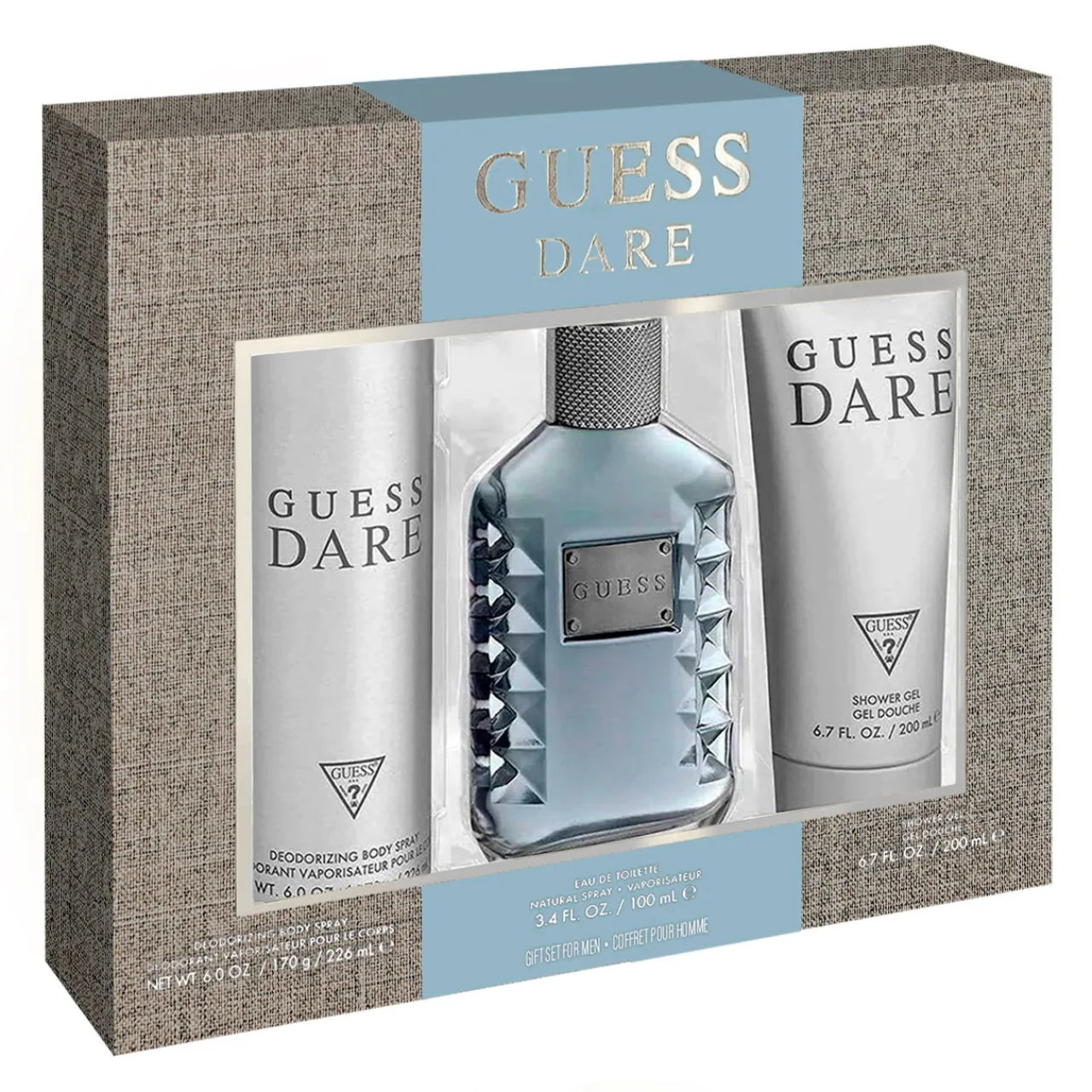 Dare Estuche 3 Piezas Hombre EDT 100ml + shower gel 200ml + desodorante 226ml-Guess Fashion