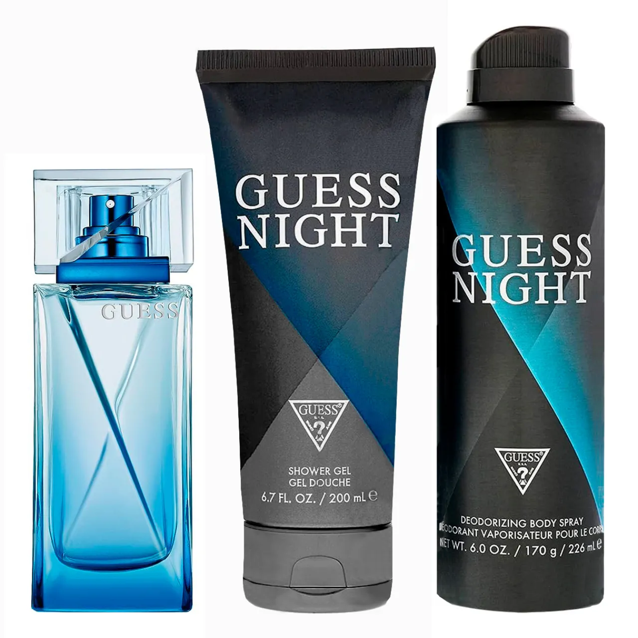 Night Estuche 3 Piezas Hombre EDT 100ml + Gel de duchal 200ml + desodorante 226ml-Guess Outlet