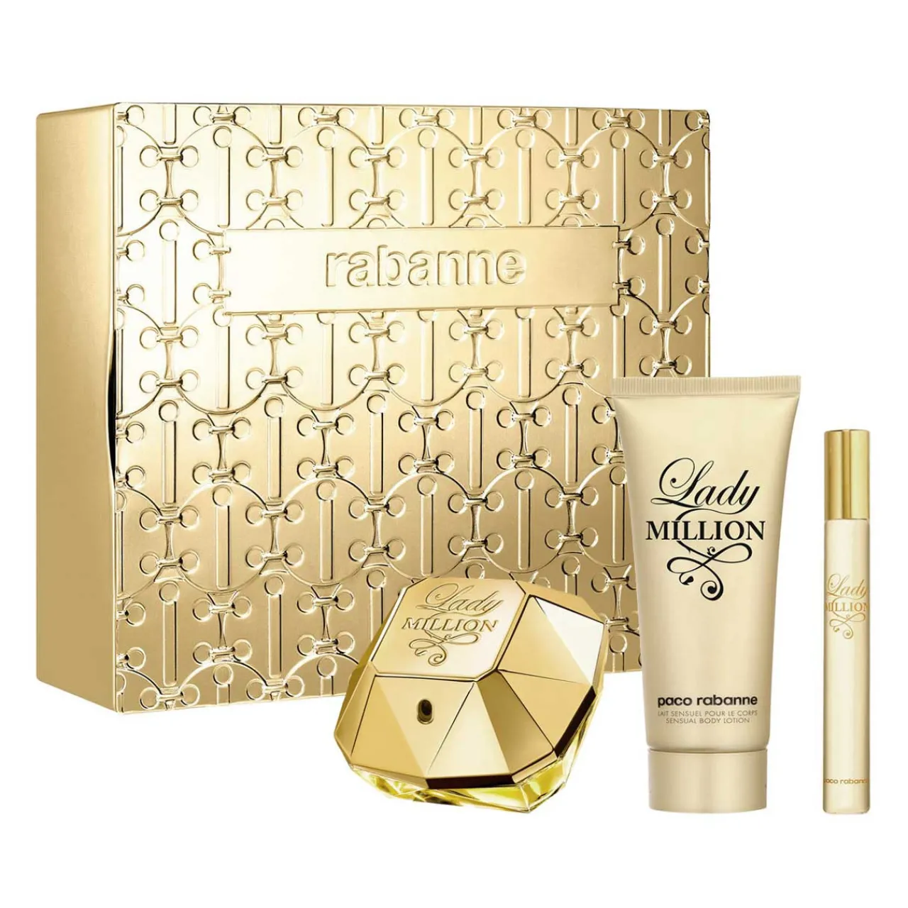 Lady Million Metal Estuche 3 Piezas Dama EDP 80ml + Locion Corporal 100ml + Mini 10ml-Paco Rabanne Sale