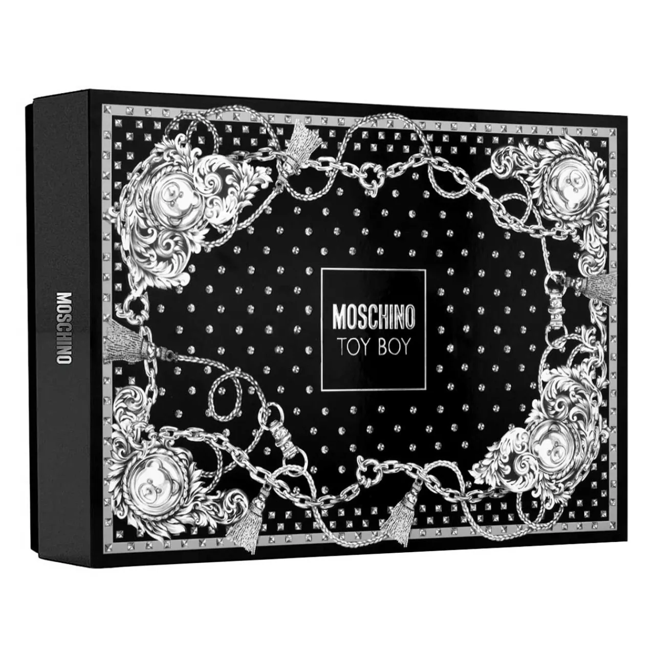 Toy Boy Estuche 4 Piezas Hombre EDP 100ml + Bath & Shower Gel 100ml + After Shave Balm 100ml + Miniatura 10ml-Moschino Discount