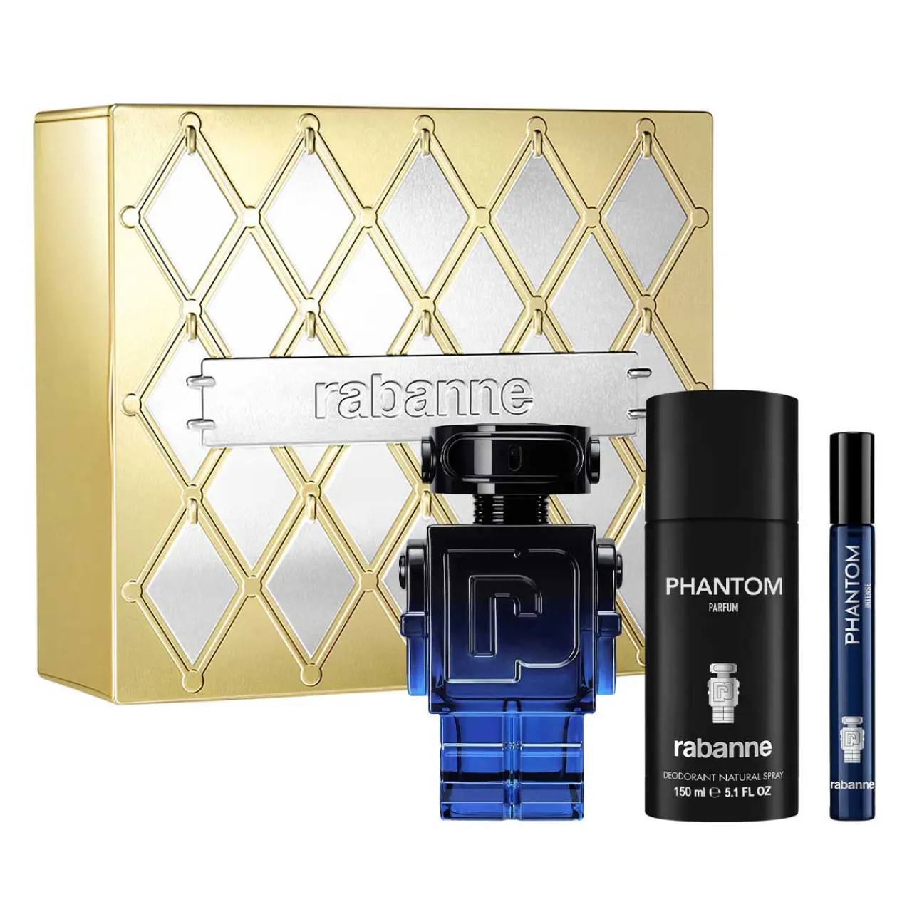 Phantom Intense Metal Estuche 3 Piezas Hombre EDP 100ml + Desodorante 150ml + Miniatura 10ml-Rabanne Online