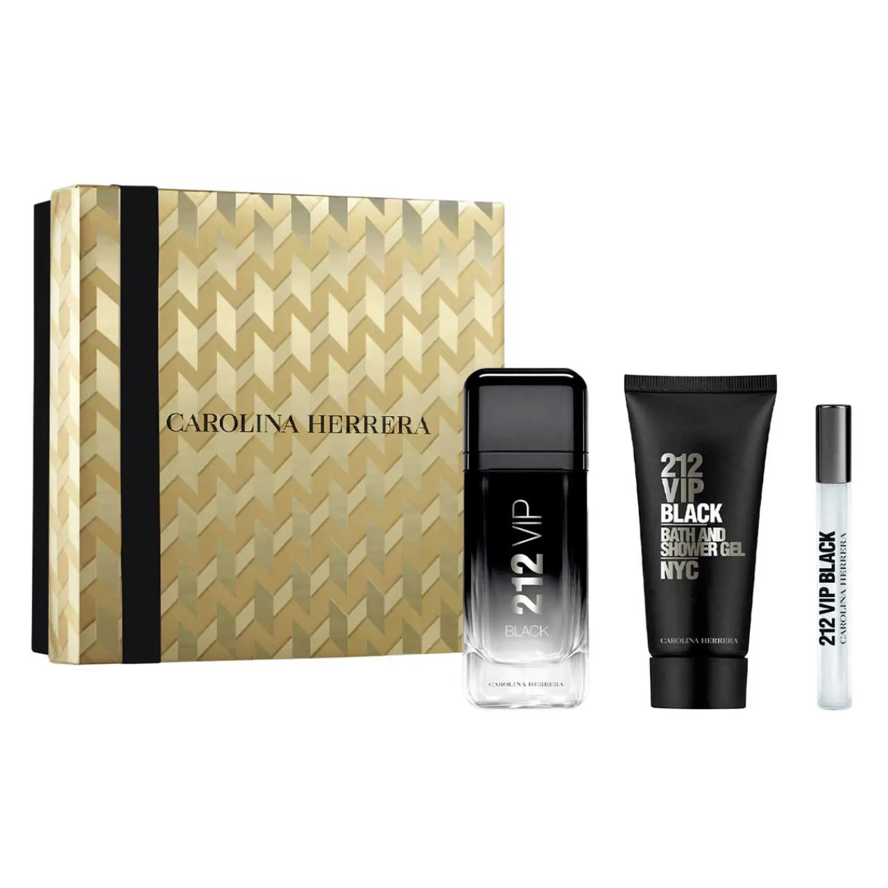 212 Vip Black Estuche 3 Piezas Hombre EDP 100ml + Bath & Shower Gel 100ml + Miniatura 10ml-Carolina Herrera Outlet