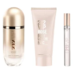212 VIP Rosé Estuche 3 Piezas Dama EDP 80ml + Body Lotion 100ml + Miniatura 10ml-Carolina Herrera New