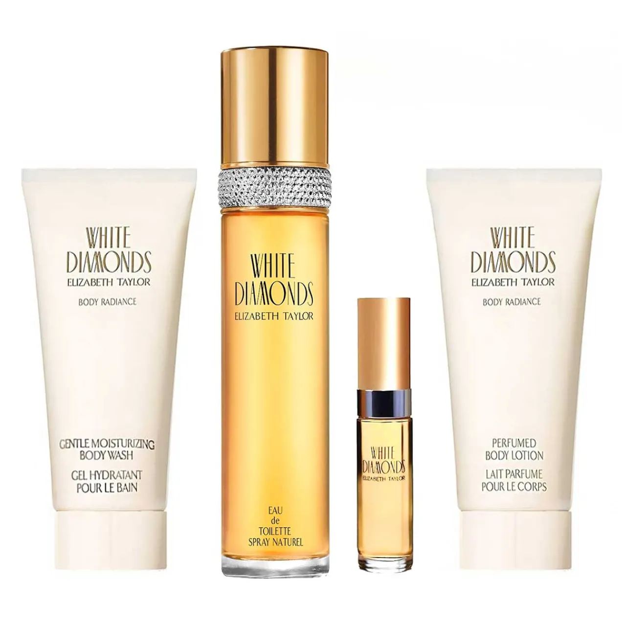 White Diamonds Estuche 4 Piezas Dama EDT 100ml + Body Wash 100ml + Body Lotion 100ml + Miniatura 10ml-Elizabeth Taylor Hot
