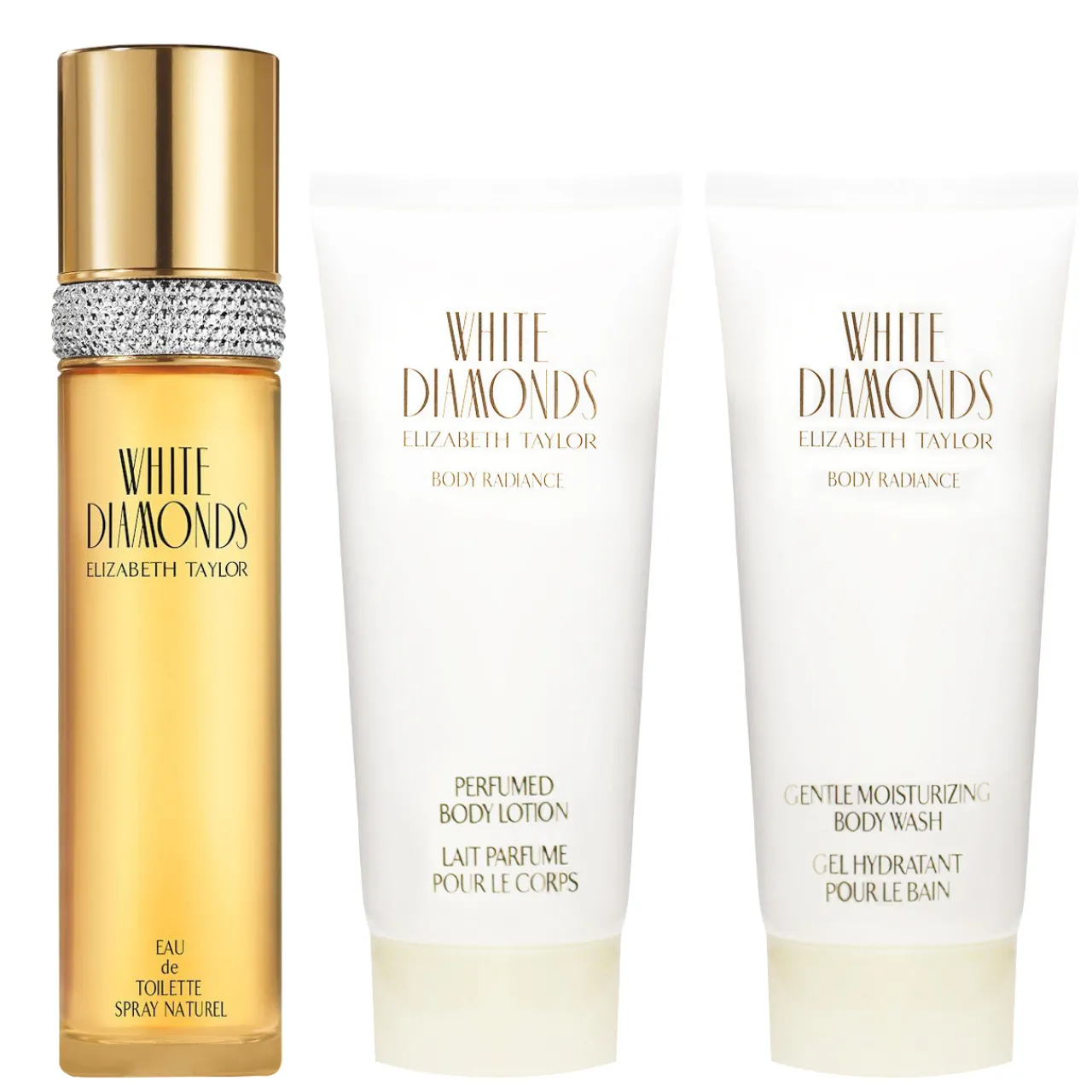 White Diamonds Estuche 3 Piezas Dama EDT 100ml + Crema corporal 100ml + Gel para ducha 100ml-Elizabeth Taylor Sale